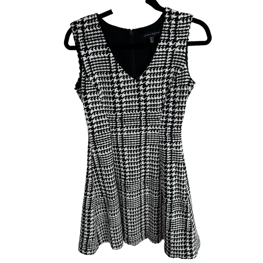 Jasmine & Juliana Womens Dress Size Small Black/White Houndstooth Print